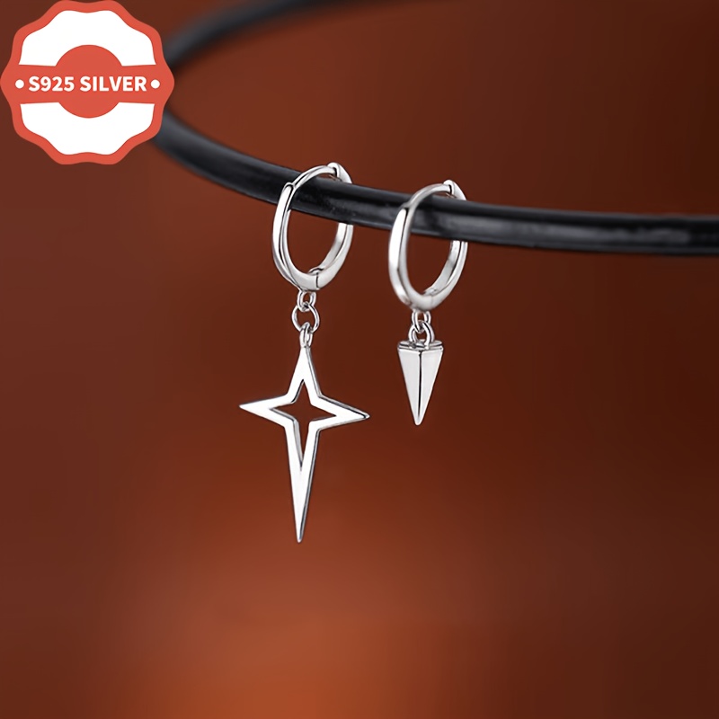 Women's Tapered Star Asymmetric Stud Earrings, Hypoallergenic